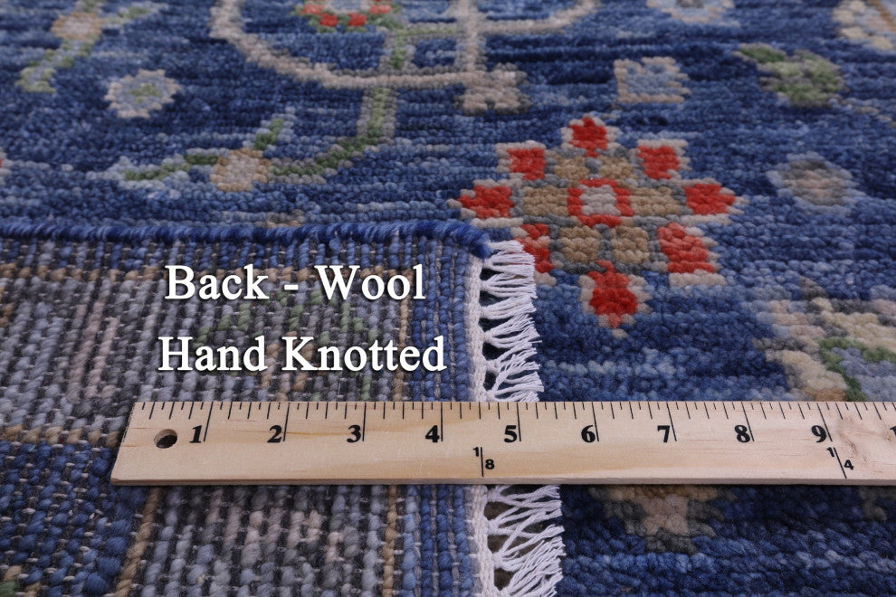 2' 6" X 13' 9" Runner Hand Knotted Turkish Oushak Wool Rug - Q15509
