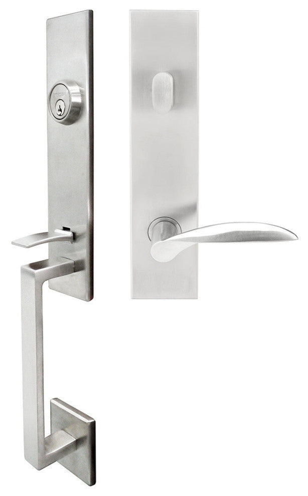 Stratus Lever, Tubular Entry Handleset, Left Hand, Satin Stainless Steel