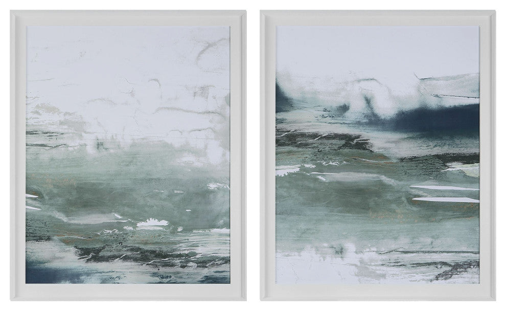 Uttermost Emerald Daze Abstract Prints, Set of 2