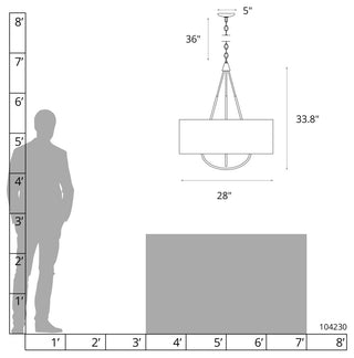 Loop Pendant, Sterling Finish, Sterling Accents, Flax Shade