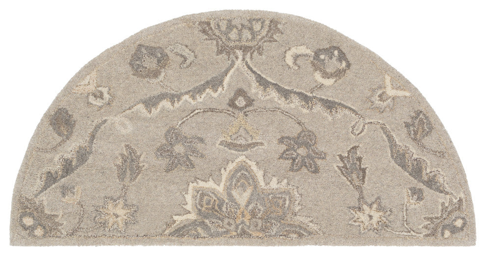Caesar Traditional Taupe Area Rug, 6'x9' Oval