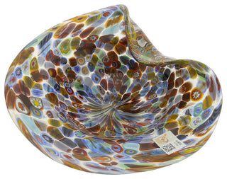 GlassOfVenice Murano Glass Millefiori Gold Centerpiece Bowl