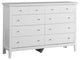 Glory Furniture Hammond 8 Drawer Dresser in White