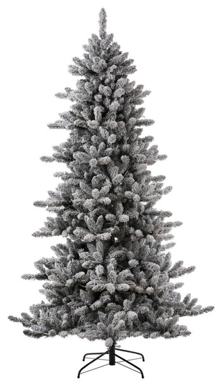 7.5' Pre-Lit Snow Flocked Fir Christmas Tree With Lights