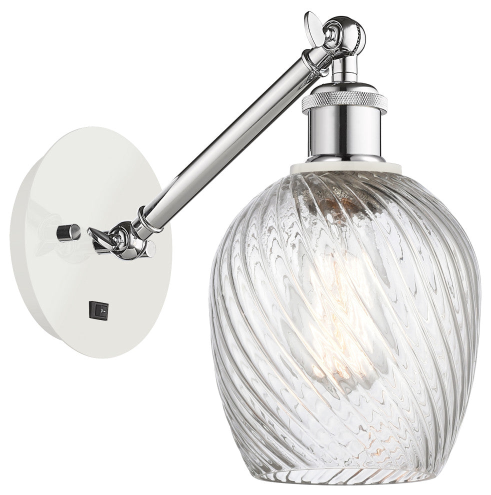 Innovations 317-1W-WPC-G292 1-Light Sconce, White and Polished Chrome