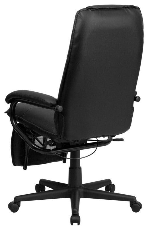 High Back Leather Executive Reclining Swivel Office Chair, Black, 24"x30"