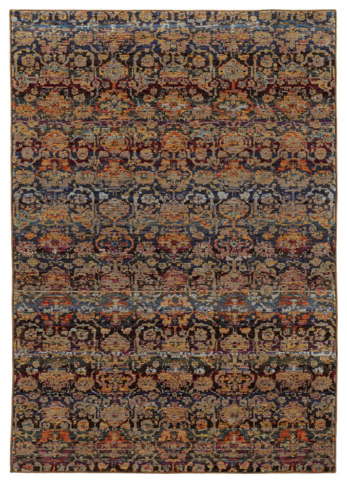 Adeline Borderless Traditional Multi-Colored Area Rug, 3'3"x5'2"