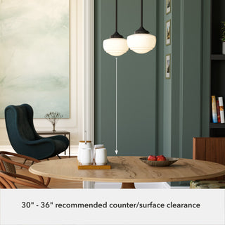 Saddle Creek Noble Bronze, Cased White Glass 1 Light Mini Pendant Light