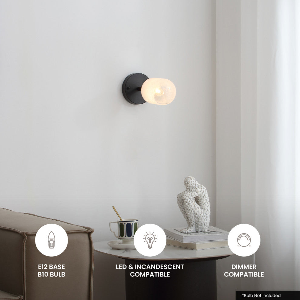 Seren 1 Light Wall Sconce Matte Black