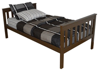 Mission-Style Pine Bed, Coffee, Twin, Without Safety Rails