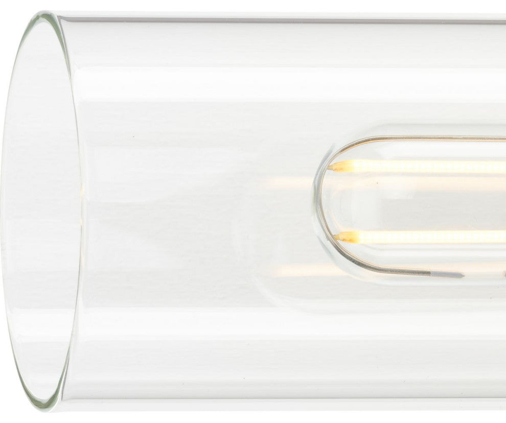 Clarion 1-Light Clear Glass Modern Wall Light, Polished Chrome