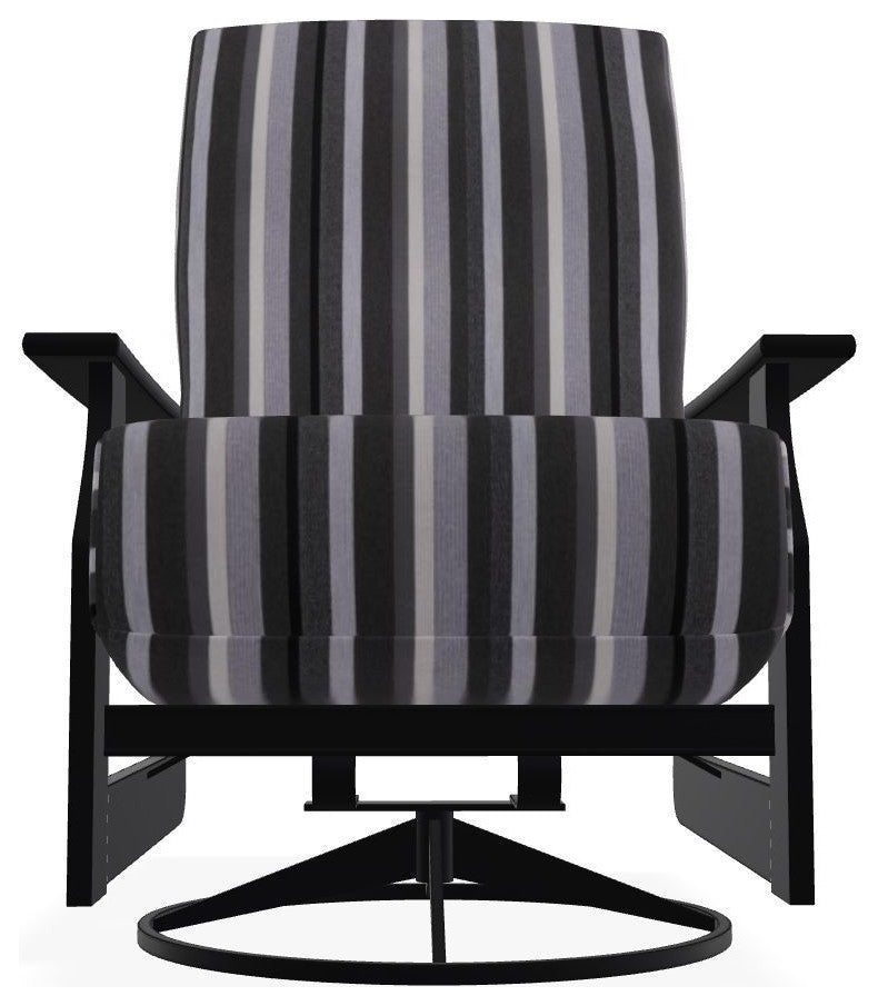 St. Catherine Deep Seat Outdoor Swivel Rocker, Sensory Granite/Black