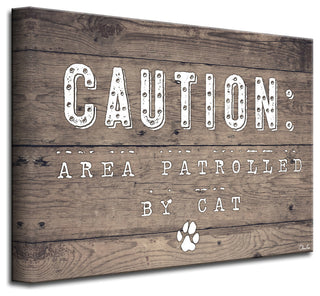 Ready2HangArt 'Caution-Cat' Wrapped Canvas Pet Wall Art, 20"x30"