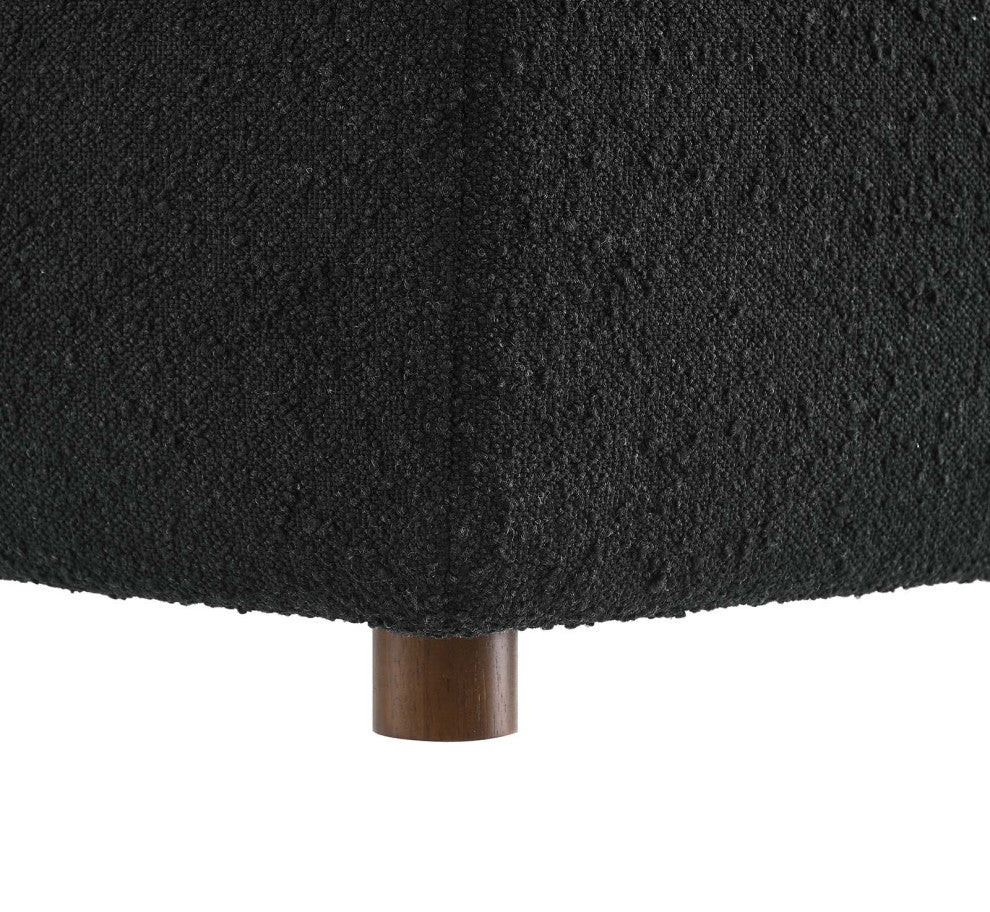 Commix Down Filled Overstuffed Boucle Fabric Corner Chair, Black