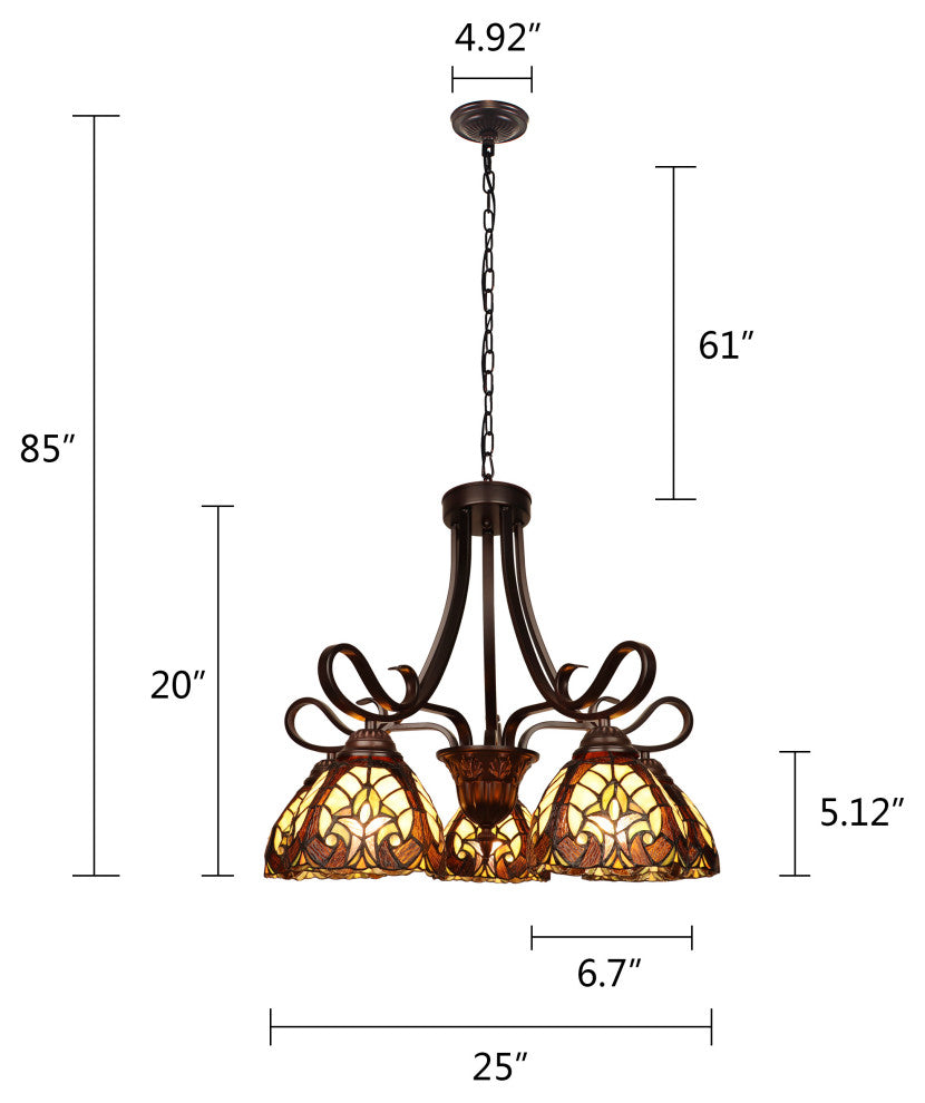 Liaison Victorian-Style 5-Light Large Chandelier 25" Wide