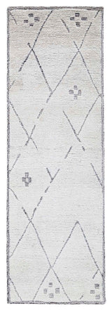 Meher Diamond Area Rug, Charcoal, 2'6"x8'