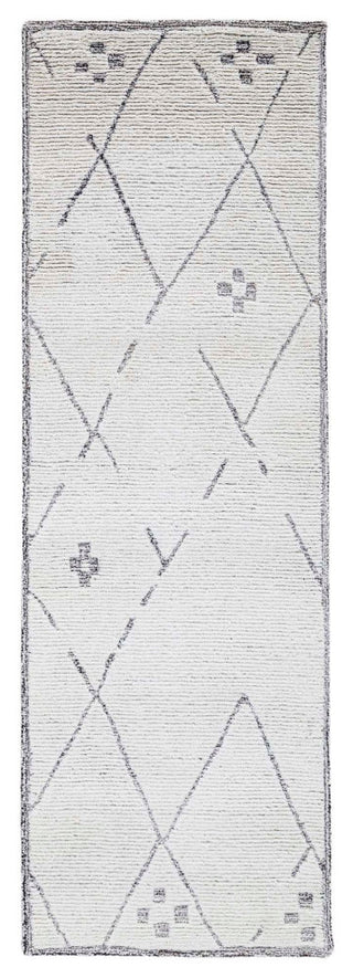 Meher Diamond Area Rug, Charcoal, 2'6"x8'
