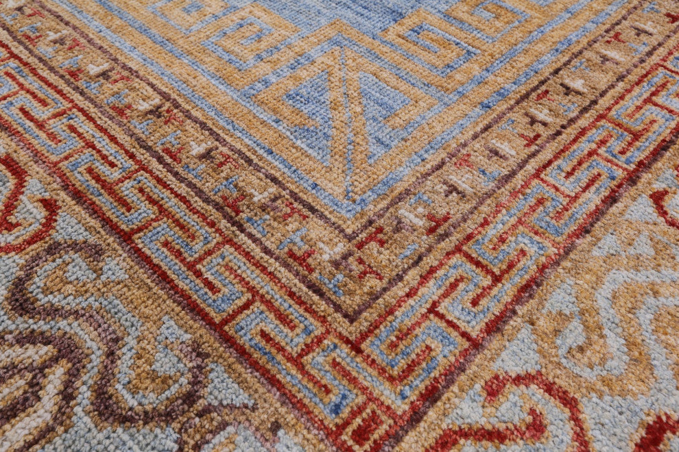 6' 3" X 9' 1" Khotan Hand-Knotted Wool Rug Q4424