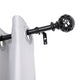 UTOPIA ALLEY 3/4" Single Adjustable Curtain rods for Windows, Black, 28"-48"