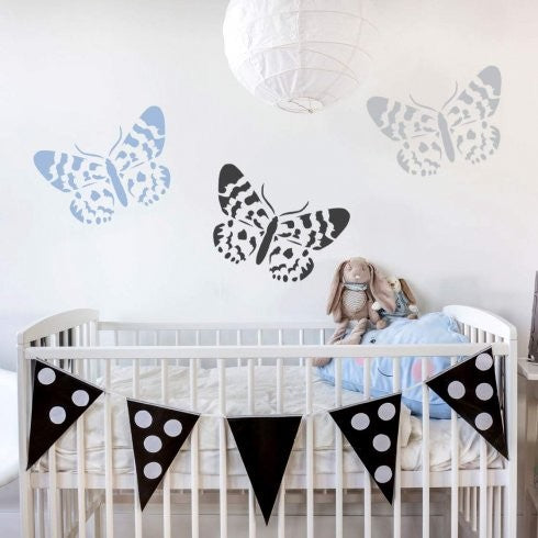 Blue Day Butterfly Wall Art, Trendy Easy Stencil For DIY Home Decor, Small