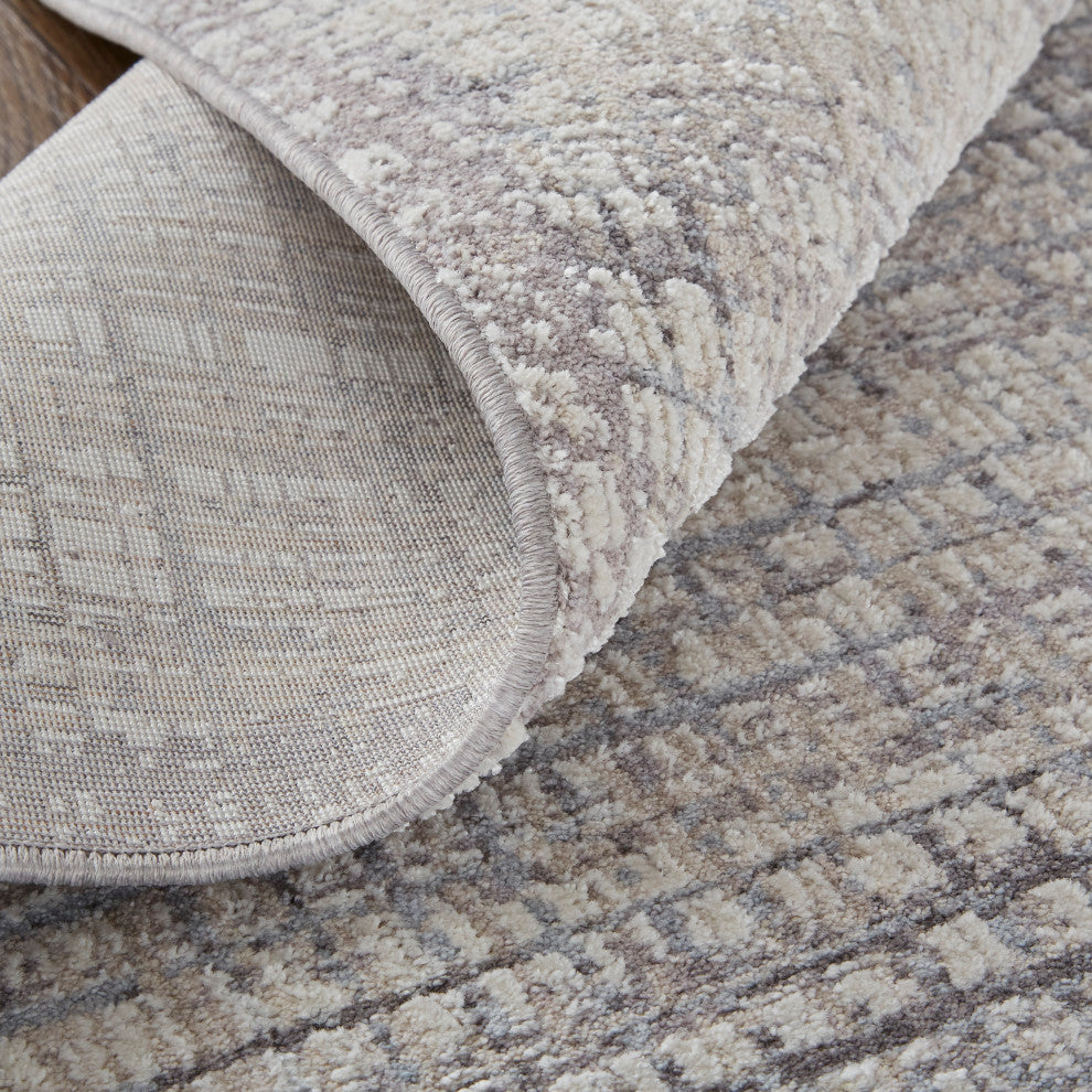 Weave & Wander Inger Crosshatch Rug, Gray/Beige, 8' x 10' Rug