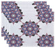 18"x14" Rhapsody, Geometric Print Placemat, Blue, Set of 4