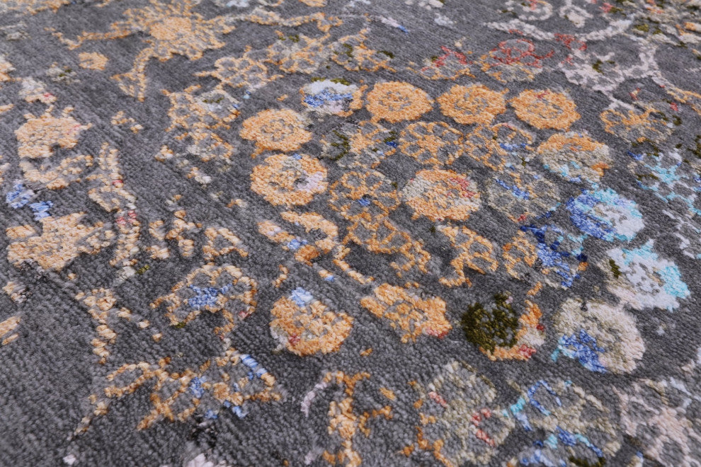 8' 0" X 10' 4" Wool and Silk Hand-Knotted Modern Rug Q8713