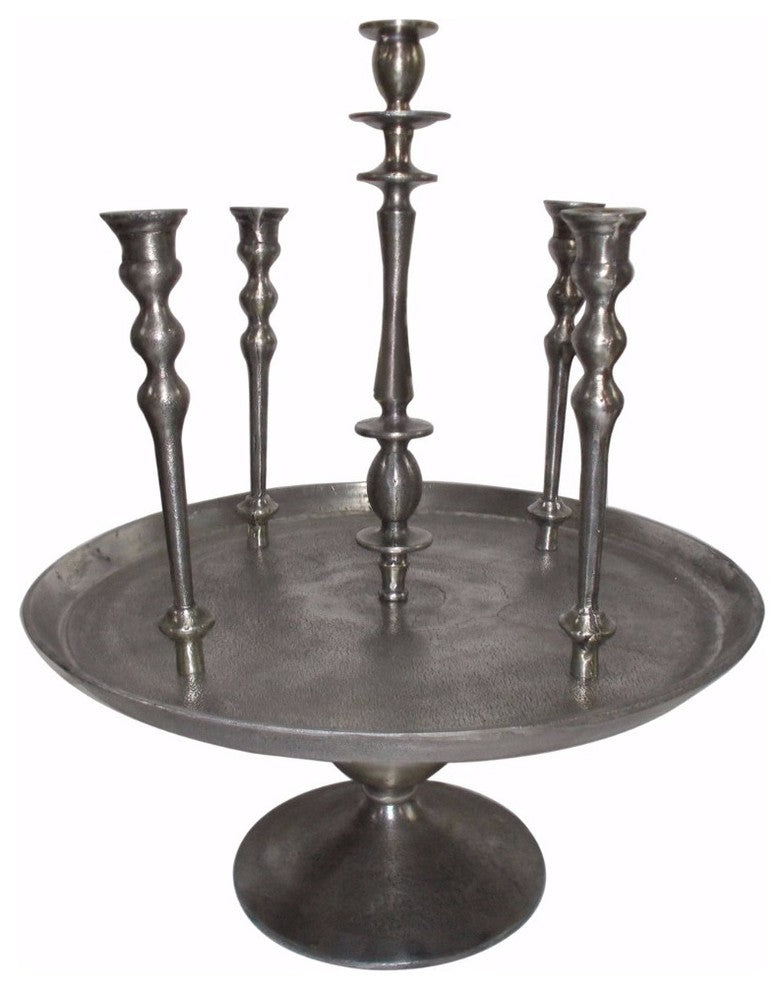 Benzara BM150638 United Illuminator Aluminum Candle Holder