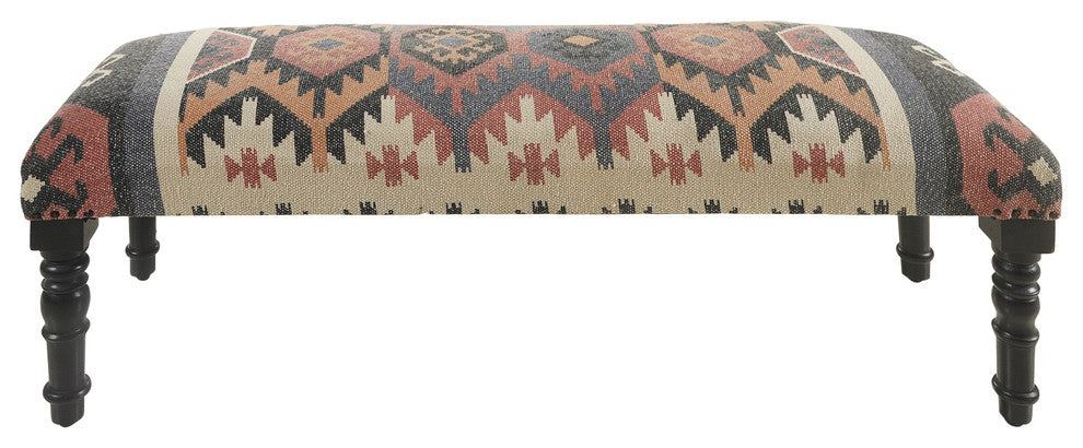 Colorful Southwestern Indoor Bench, 47" Length