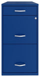 Space Solutions 18in Deep 3 Drawer Metal Organizer File Cabinet Blue