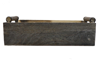 13.75" Wooden Rustic Serving Tray With Handles Abn5E109-Ntrl