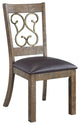 Benzara BM281977 20" Parson Style Dining Chair, Vegan Leather, Set of 2, Brown