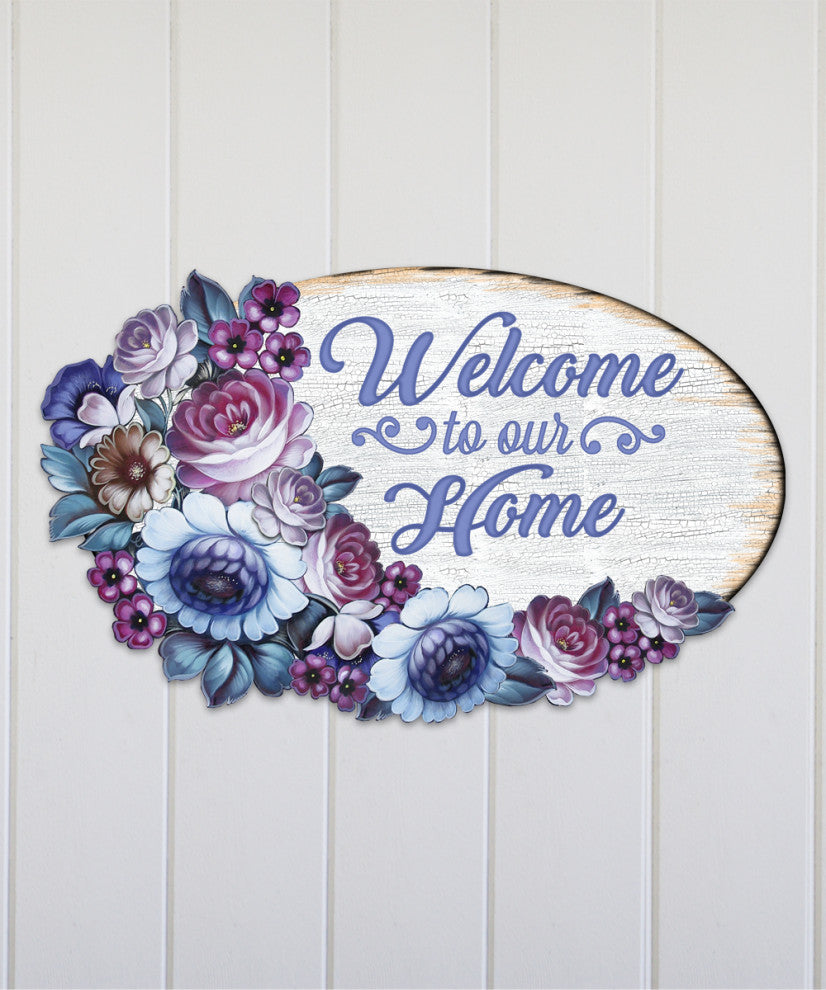 Welcome to Our Home Wooden Door Hanger
