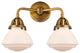 Innovations 288-2W-BB-G321 2-Light Bath Vanity Light, Brushed Brass