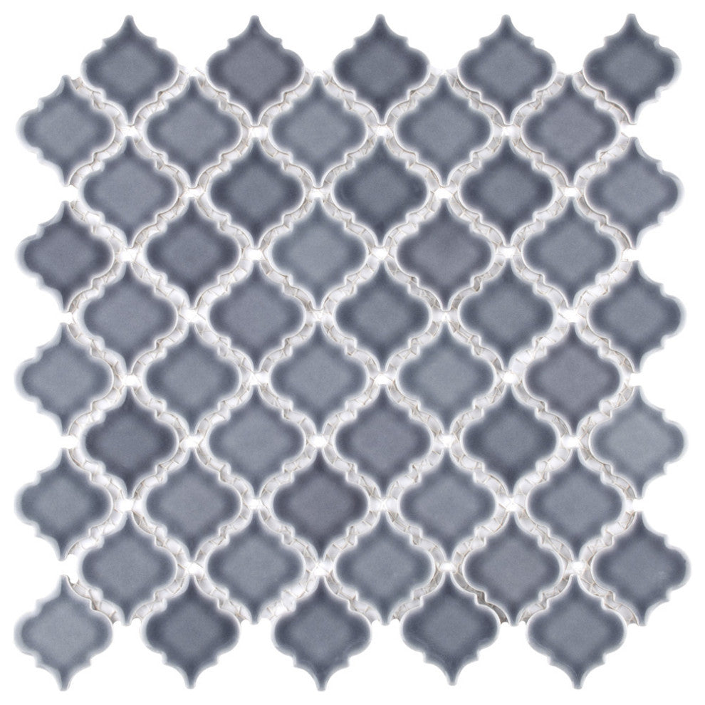 Hudson Tangier Mosaic Floor and Wall Tile, Imperial Grey, Sample