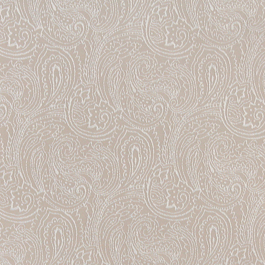 Beige, Traditional Abstract Paisley Designed Woven Upholstery Fabric By The Yard