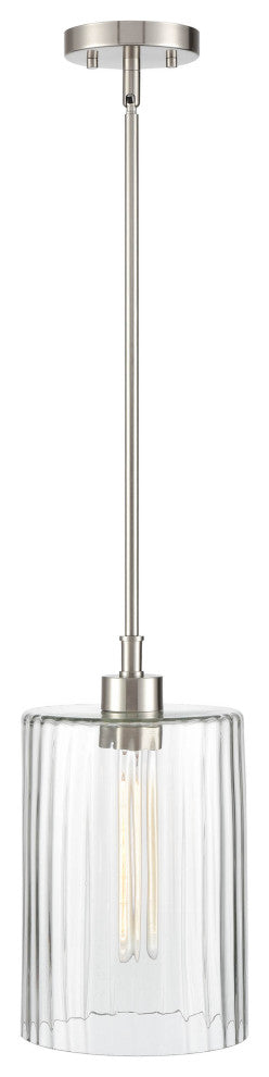 1 Light 8" Brushed Nickel Pendant