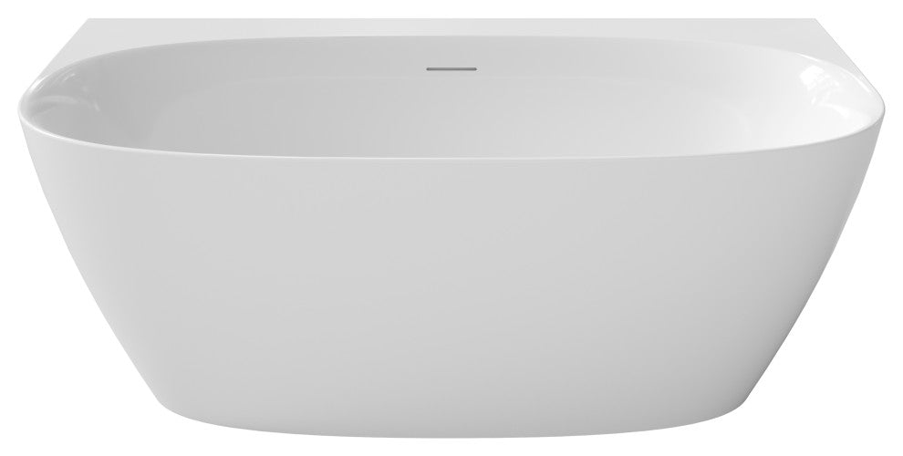 Perlato Palencia 59" Back to Wall Soaking Tub, White