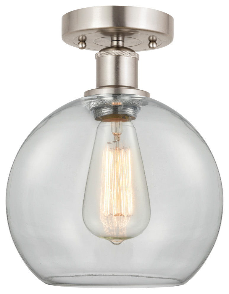 Innovations 616-1F-SN-G122-8 1 Light Semi-Flush Mount, Brushed Satin Nickel