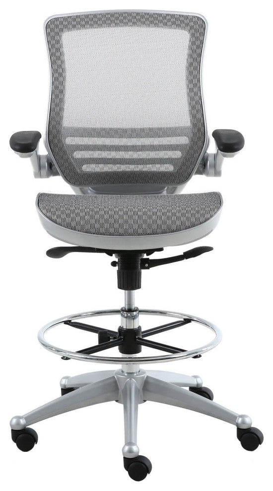 Harwick Evolve All Mesh Heavy Duty Drafting Chair - Platinum Finish