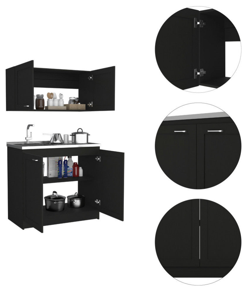 Perseus Cabinet Set, Black