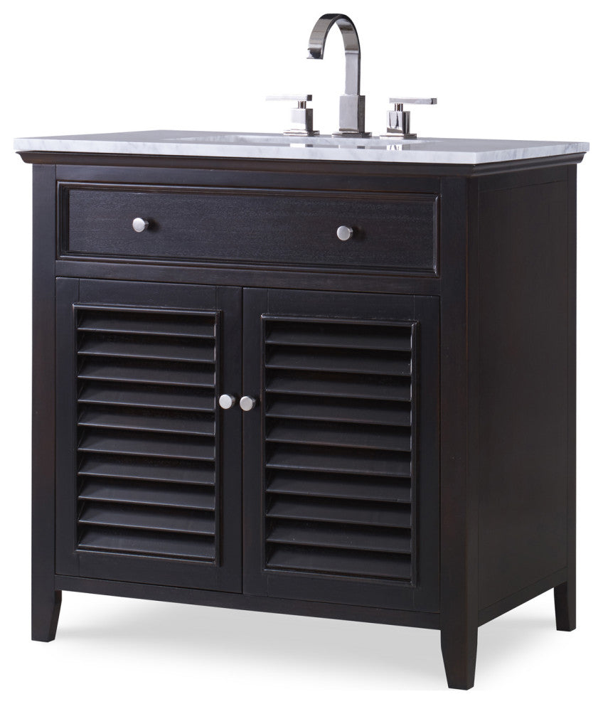 Ambella Home Collection - Louvered Sink Chest - Hand Rubbed Raven - 17590-110-32
