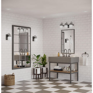 Fessler Collection One-Light Matte Black Opal Glass Farmhouse Bath Light