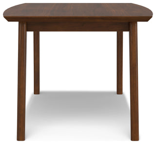 Draper Solid Wood Mid Century Rectangle Dining Table, Walnut Veneer