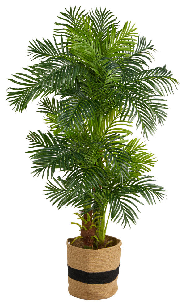 T2984 6 Hawaii Artificial Palm Tree in Handmade Natural Cotton Planter