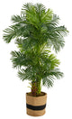 T2984 6 Hawaii Artificial Palm Tree in Handmade Natural Cotton Planter
