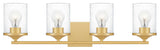 Quoizel ABR8628AB Four Light Bath, Aged Brass Finish