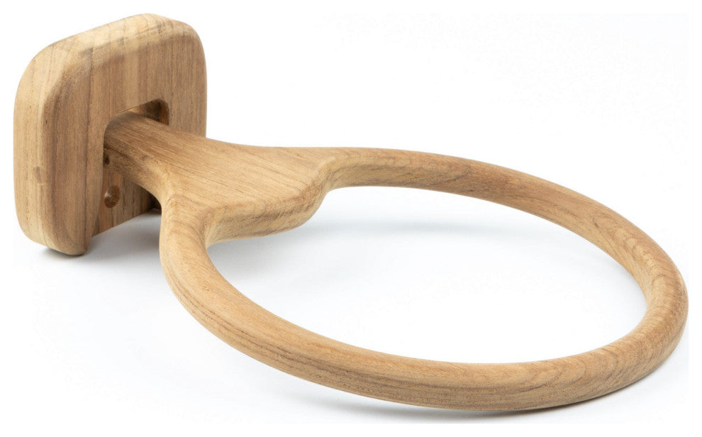 Traditional Solid Teak Wall Mount Towel Ring