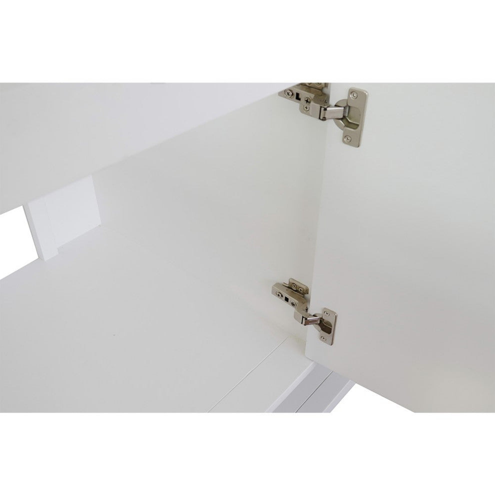 49" Single Vanity, White Finish With Black Galaxy Top