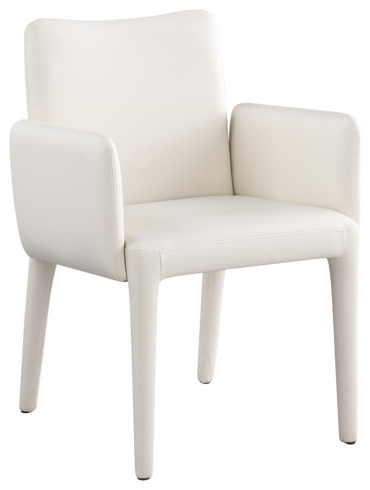 Pelle Faux Leather Accent/Dining Chair, Cream